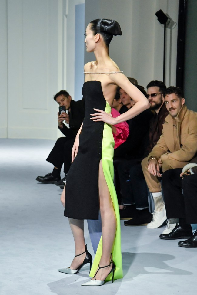 A model walks the runway during the Jean Paul Gaultier by Haider Ackermann Haute Couture Spring/Summer 2023 fashion show as part of the Paris Haute Couture Week on January 25, 2023 in Paris, France.