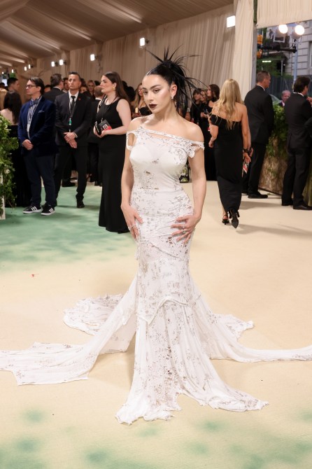 Charli XCX attends The 2024 Met Gala Celebrating "Sleeping Beauties: Reawakening Fashion" at The Metropolitan Museum of Art on May 06, 2024 in New York City.