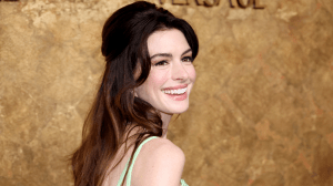 Anne Hathaway with long hair in 2023.