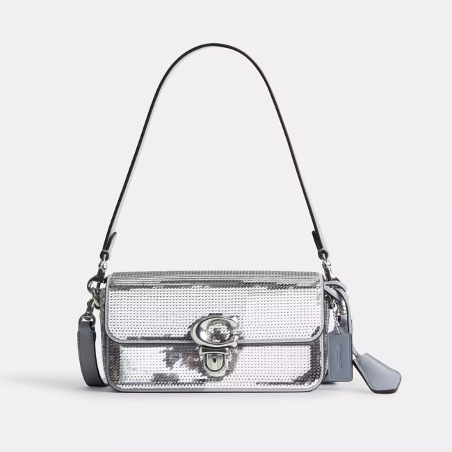 Coach Studio Baguette Bag With Sequins