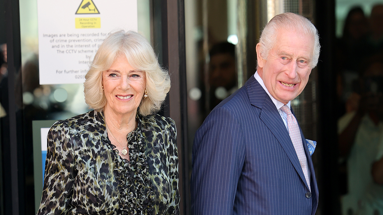 King Charles III and Queen Camilla depart the University College Hospital Macmillan Cancer Centre on April 30, 2024 in London, England. This visit raises awareness of the importance of early diagnosis and will highlight some of the innovative research, supported by Cancer Research UK, which is taking place at the hospital. The visit also marks His Majesty’s first day as the new Patron of Cancer Research UK.