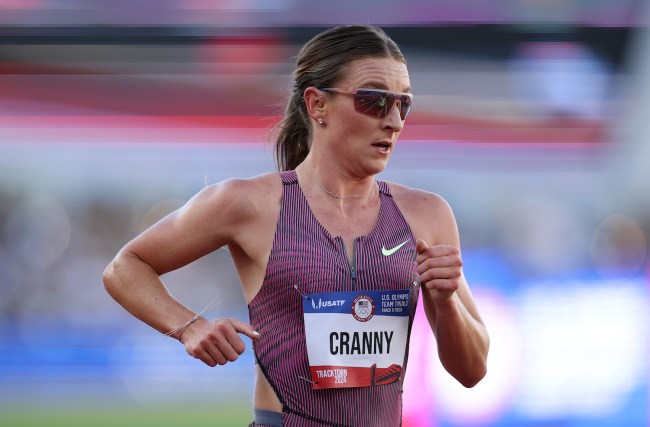 Elise Cranny competes in the women's 5000 meter final on Day Four of the 2024 U.S. Olympic Team Track & Field Trials at Hayward Field on June 24, 2024 in Eugene, Oregon.