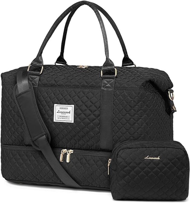 LOVEVOOK Travel Duffle Bag in black colorway