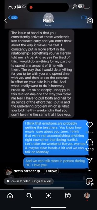 Devin Texts the Bachelorette