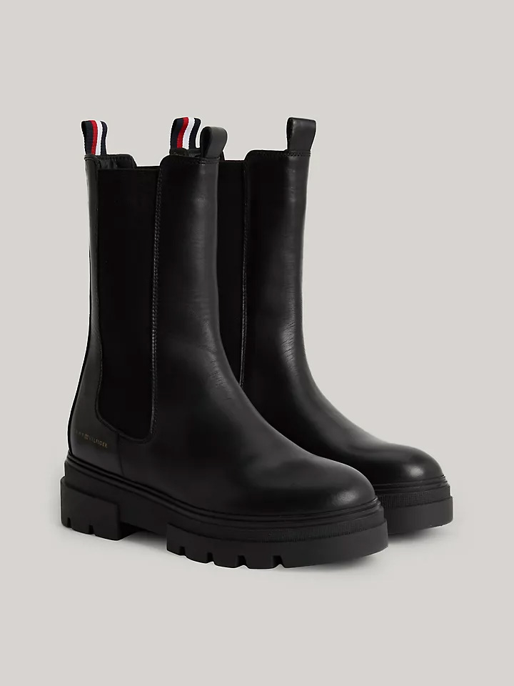 Tommy Hilfiger Leather Cleat Chelsea Boots