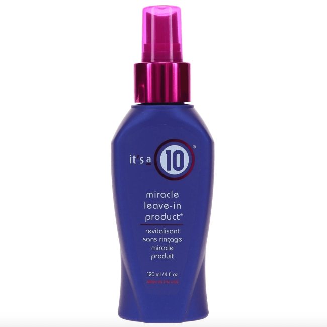 It's a 10 Miracle Leave-in Product in a purple bottle.
