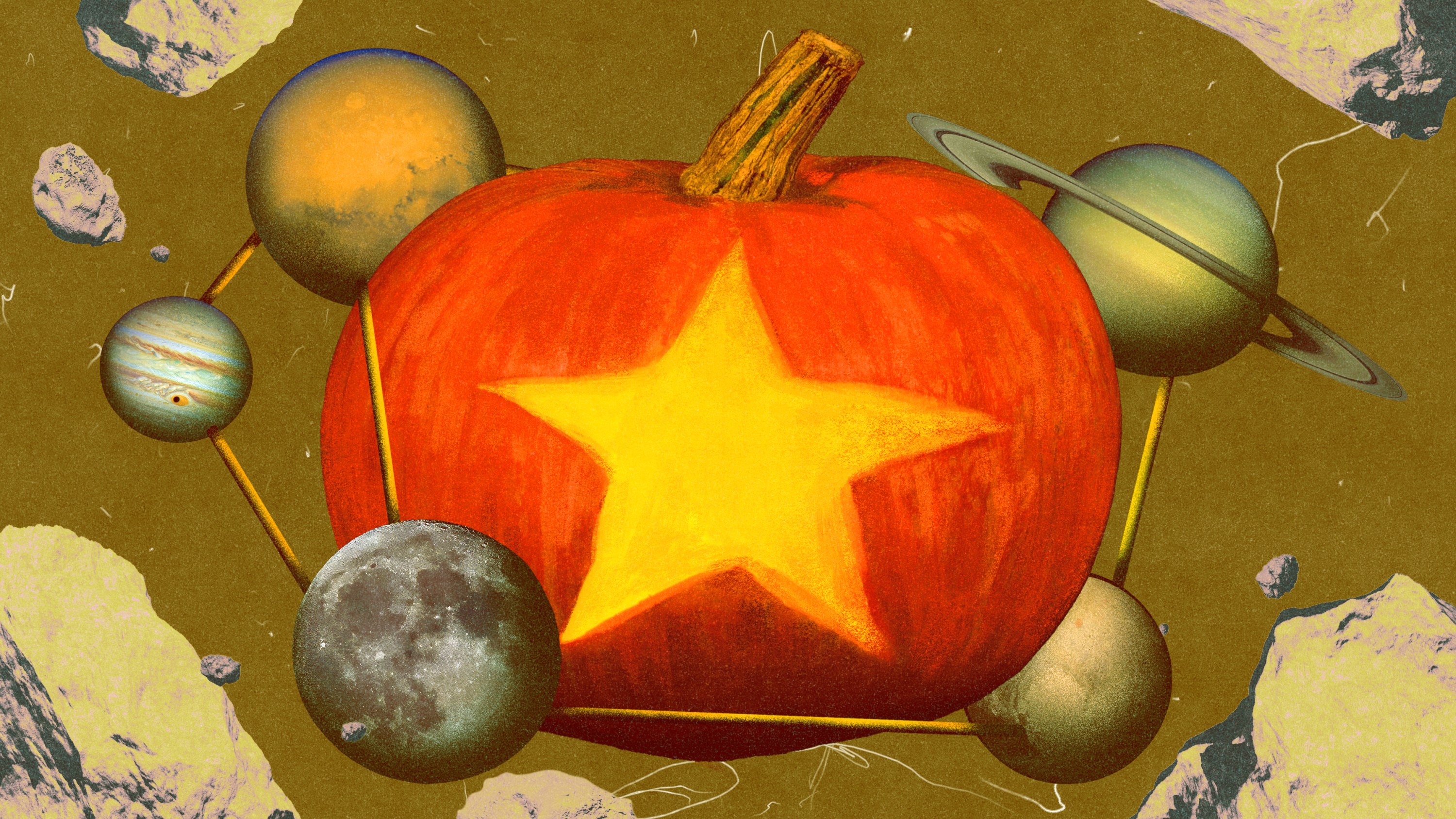 A pumpkin with a star over it in celebration of your Halloween horoscope