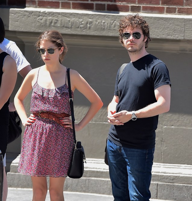 Ben Richardson and Anna Kendrick are seen in Soho  on August 14, 2015 in New York City.