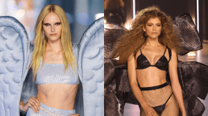 Alex Cosani and Valentina Sampaio walk the runway during the Victoria's Secret Fashion Show 2024 at Duggal Greenhouse on October 15, 2024 in Brooklyn, New York.