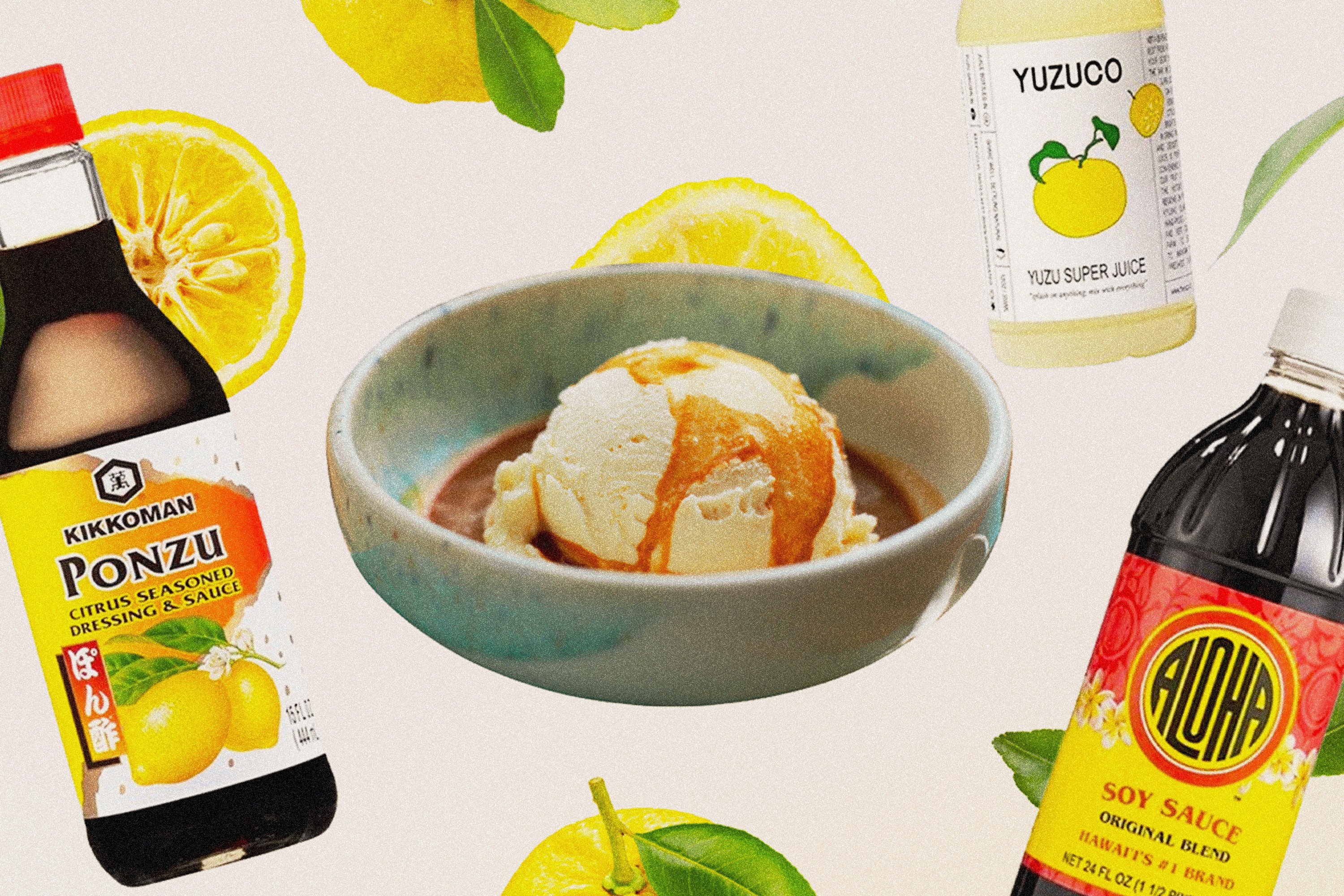 A collage of various food items