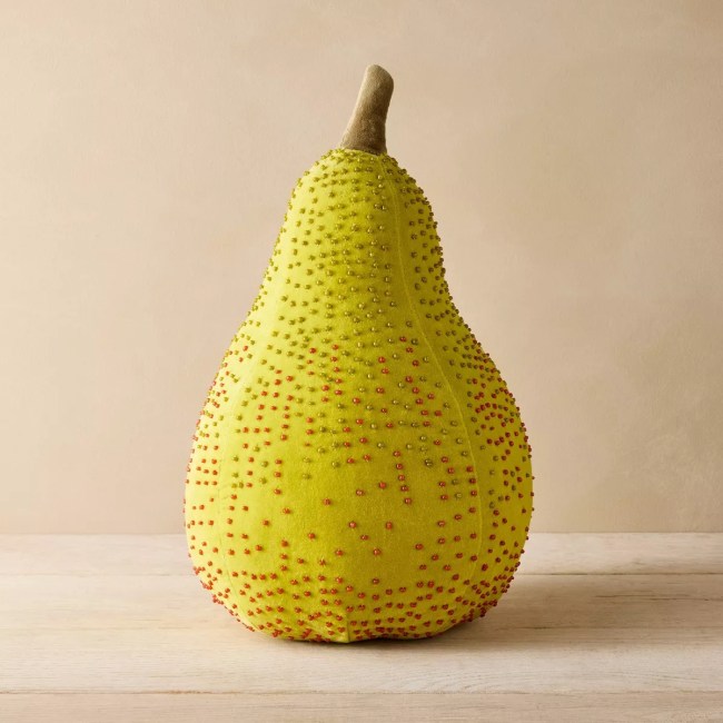Beaded Pear Novelty Plush Pillow