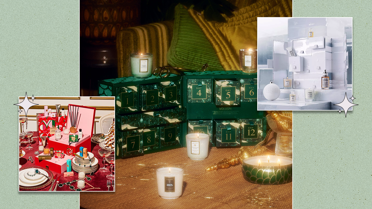 Left to Right: Glasshouse Fragrances advent calendar, Voluspa advent calendar, Replica by Maison Margiela advent calendar