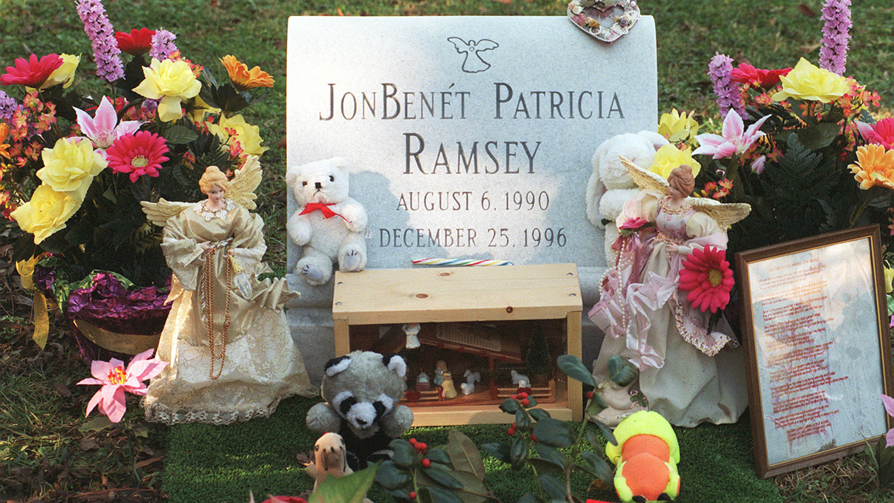 The grave of JonBenet Ramsey, it is still not known who murdered her.
