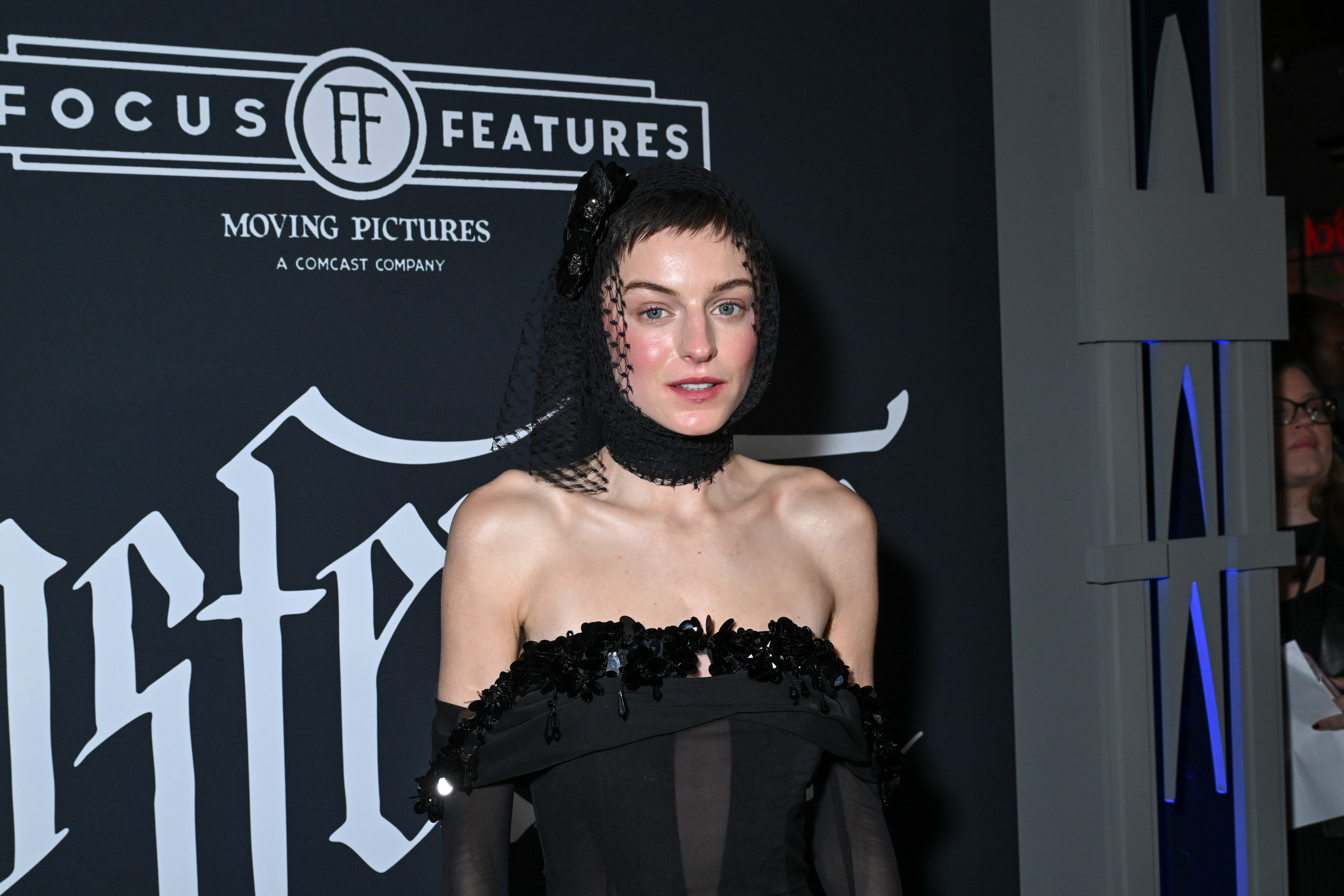 Emma Corrin at the "Nosferatu" Los Angeles premiere at TCL Chinese Theatre on December 12, 2024 in Los Angeles, California.