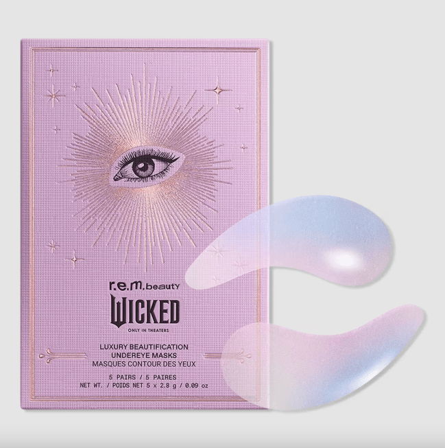 R.e.m. Beauty x Wicked Luxury Beautification Undereye Masks in pink packaging.