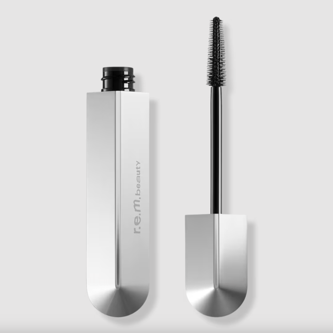 R.e.m. Beauty Flourishing Lengthening Mascara in a silver tube.