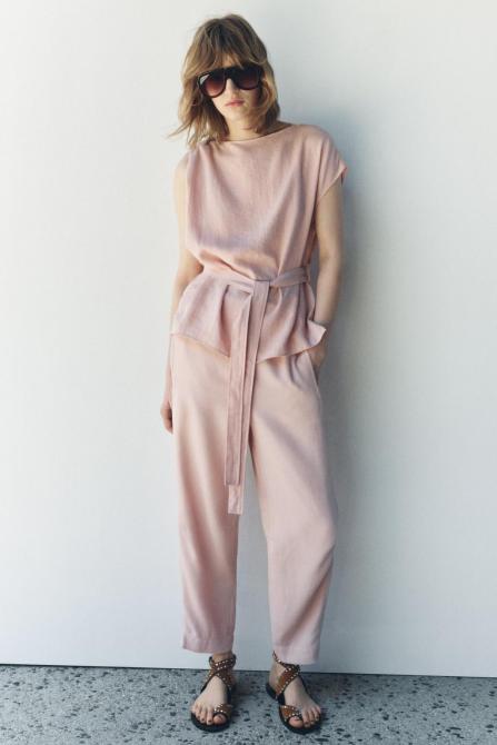 Linen Blend Pajama Pants