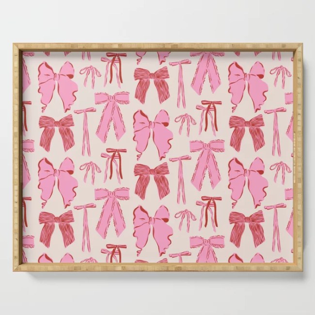 Bows in Red and Pink Serving Tray
