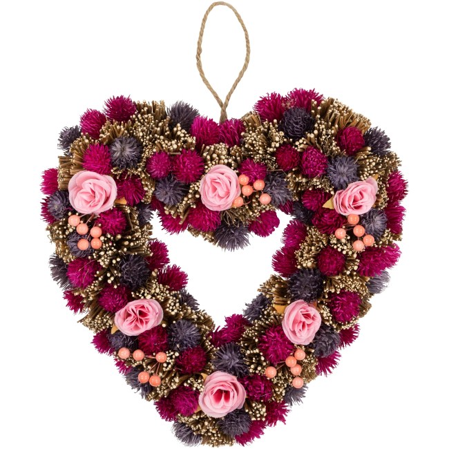 Northlight Floral and Twig Artificial Heart Valentine's Day Wreath