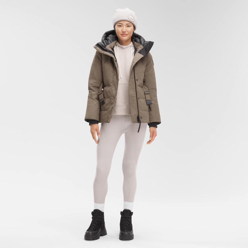 Canada Goose McKenna Jacket Performance Satin in green-grey-beige colorway