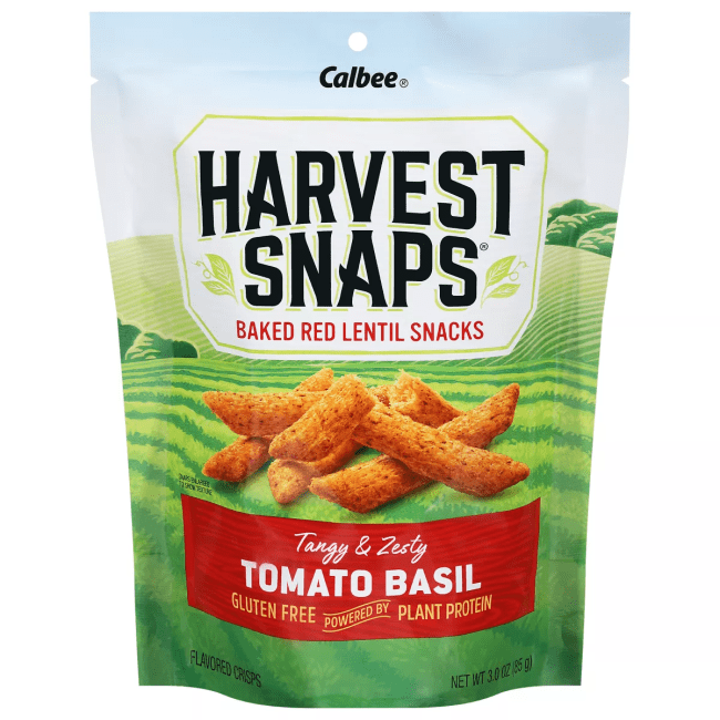 Harvest Snaps Red Lentil Snack Crisps Tomato Basil