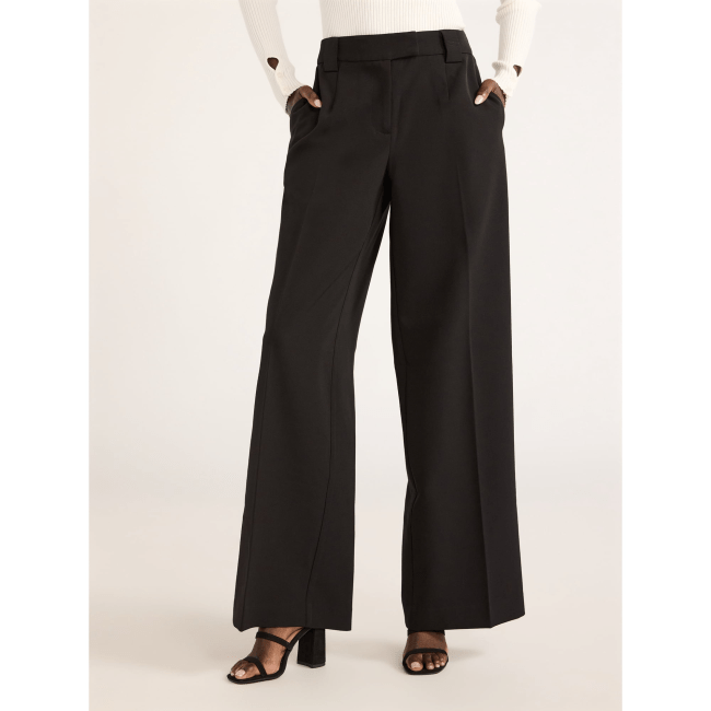 Scoop Ultimate Crepe Wide Leg Trousers in black
