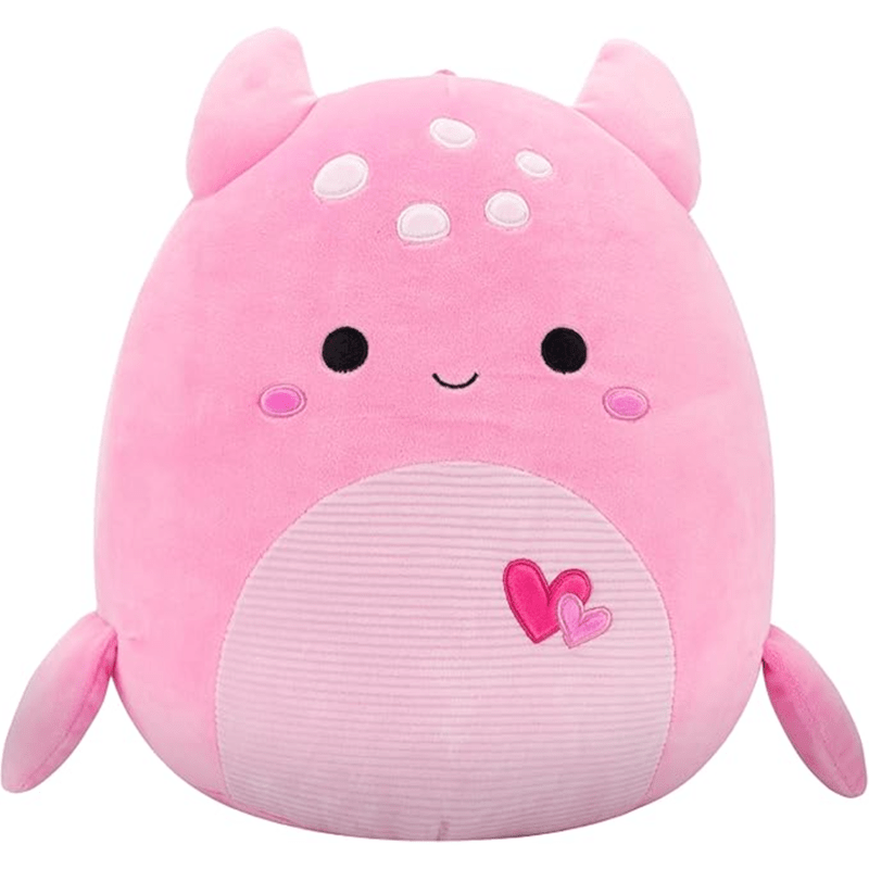 Squishmallows Original 12in Artin The Pink Loch Ness Monster with Hearts