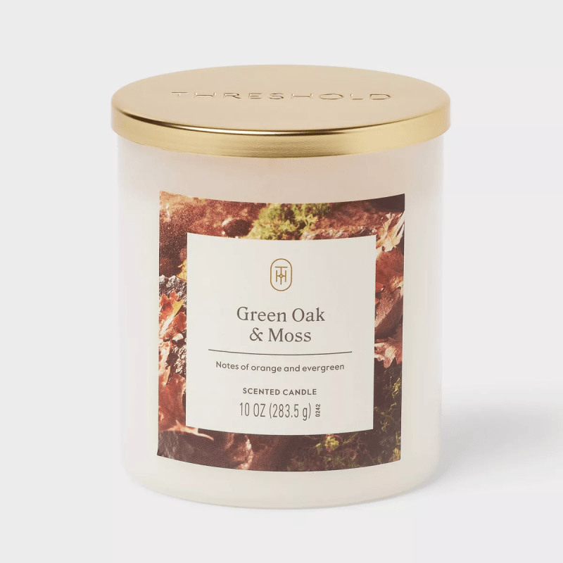 Threshold Lidded Glass Jar Candle - Green Oak and Moss