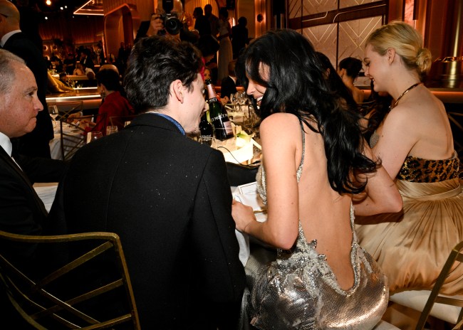 Timothée Chalamet, Kylie Jenner during the 82nd Annual Golden Globes held at The Beverly Hilton on January 05, 2025 in Beverly Hills, California.
