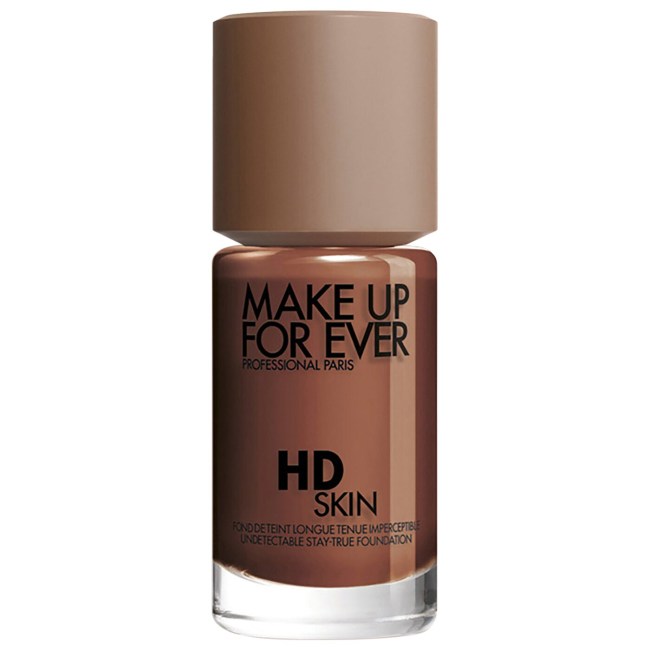 Make Up For Ever HD Skin Foundation in a clear bottle.
