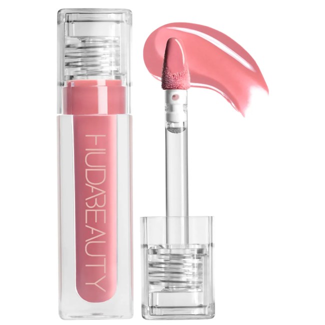 Huda Beauty Faux Filler Shiny Lip Gloss in Sugar Baby.