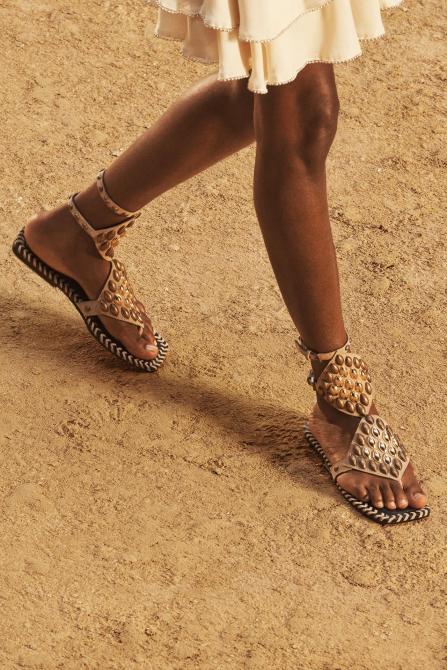 Suede Studded Sandals