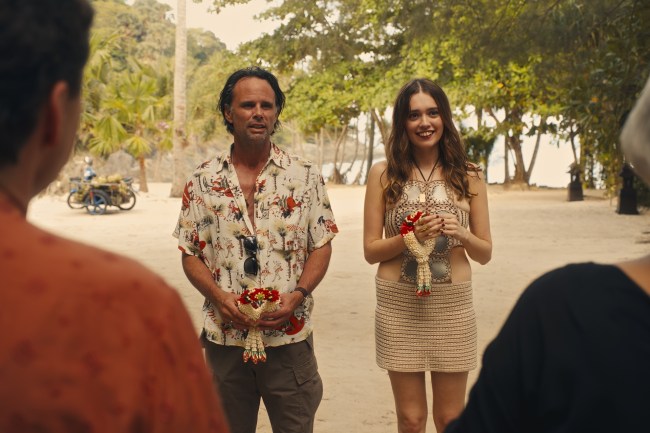 Chelsea (Aimee Lou Wood) and Rick (Walton Goggins)