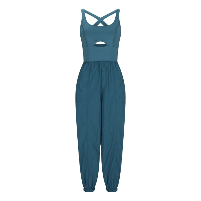 A blue workout onesie.