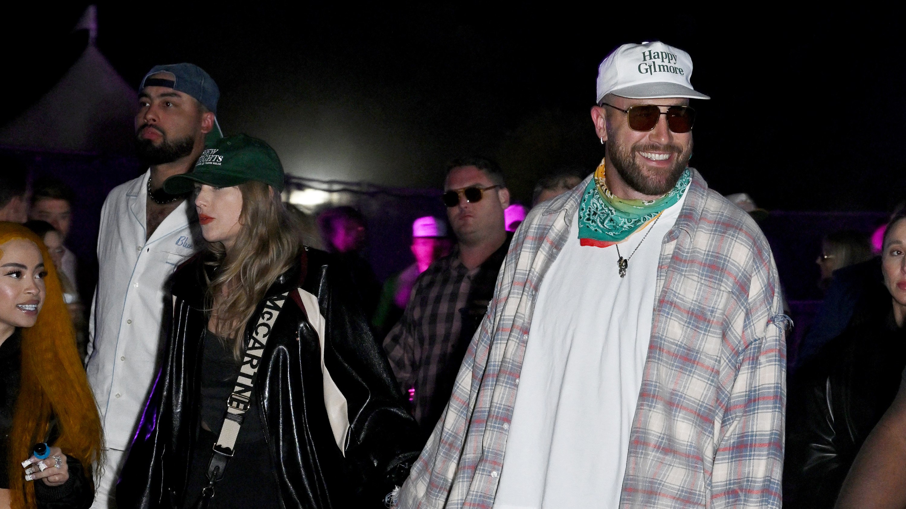 Taylor Swift and Travis Kelce at Neon Carnival held during the Coachella Music and Arts Festival on April 13, 2024 in Thermal, California.
