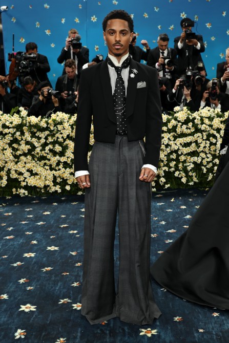 NEW YORK, NEW YORK - MAY 05: Keith Powers attends the 2025 Met Gala Celebrating "Superfine: Tailoring Black Style" at Metropolitan Museum of Art on May 05, 2025 in New York City.