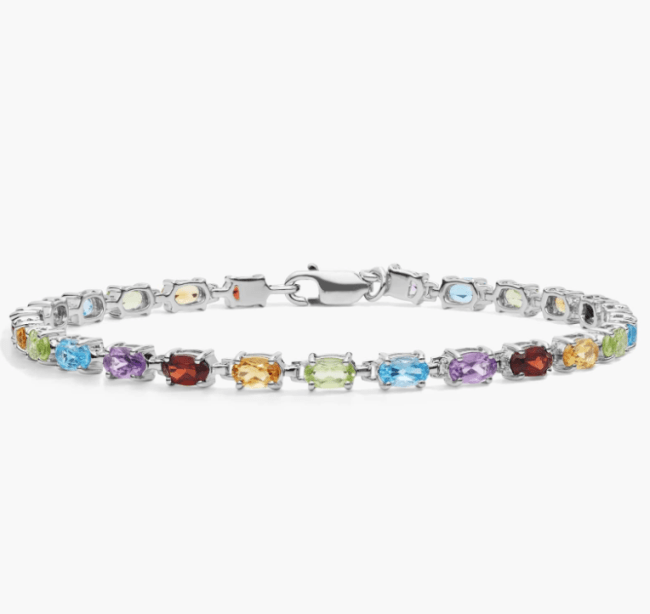 Petite Oval Multicolor Gemstone Bracelet