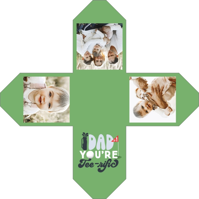 Tee-riffic Dad Photo Ornament Cube