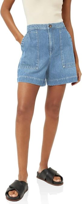 PLNOTME Casual High-Waisted Denim Shorts