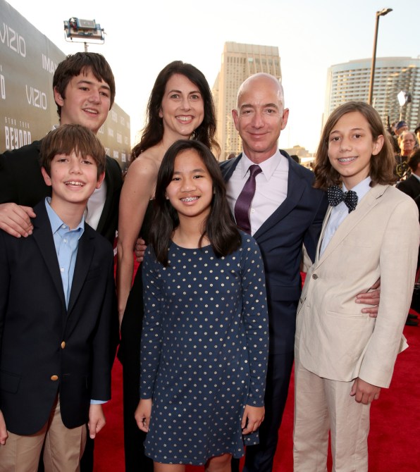 CEO of Amazon.com Jeff Bezos and family attend the premiere of Paramount Pictures' "Star Trek Beyond" at Embarcadero Marina Park South on July 20, 2016 in San Diego, California.