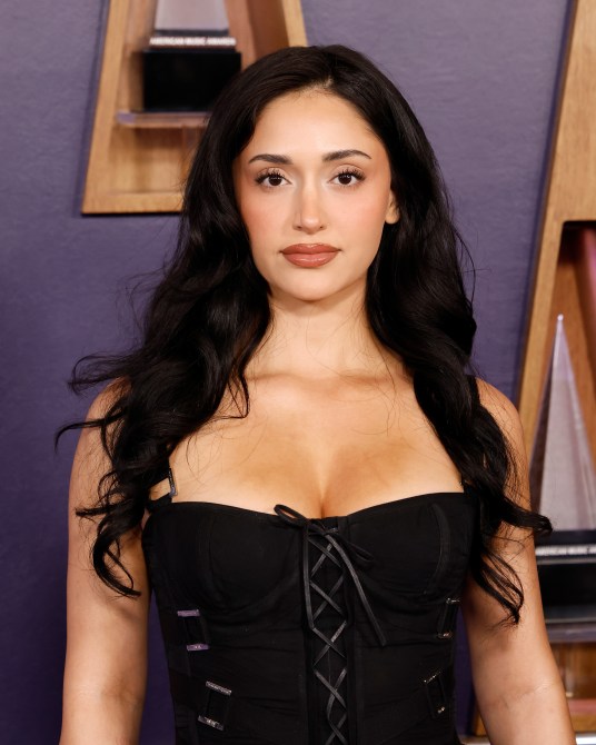 LAS VEGAS, NEVADA - MAY 26: (EDITORIAL USE ONLY) Leah Kateb  attends the 2025 American Music Awards at Fontainebleau Las Vegas on May 26, 2025 in Las Vegas, Nevada.