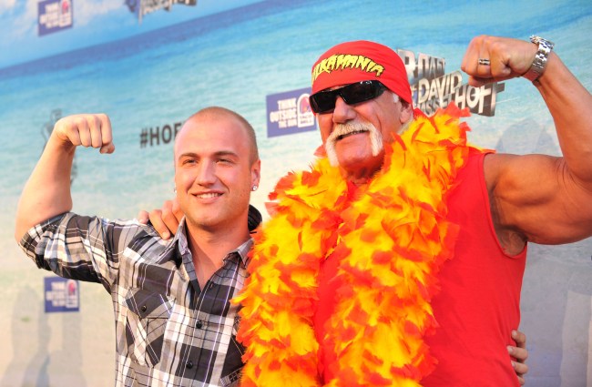 CULVER CITY, CA - AUGUST 01:  Wrestler Hulk Hogan (R) and son Nick Hogan arrive at the Comedy Central Roast Of David Hasselhoff held at Sony Pictures Studios on August 1, 2010 in Culver City, California. The "Comedy Central Roast of David Hasselhoff" will air on Sunday, August 15, 2010 at 10:00 p.m. ET/PT.
