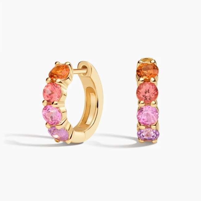 Luxe Sunset Ombre Hoop Earrings in 14K Yellow Gold