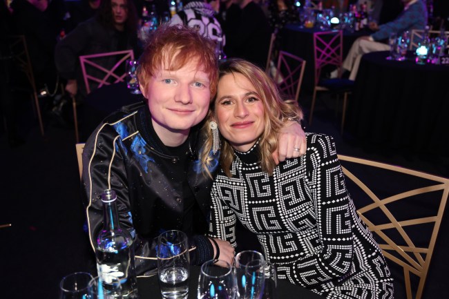 LONDON, ENGLAND - FEBRUARY 08: (EDITORIAL USE ONLY)  Ed Sheeran and Cherry Seaborn during The BRIT Awards 2022 at The O2 Arena on February 08, 2022 in London, England.