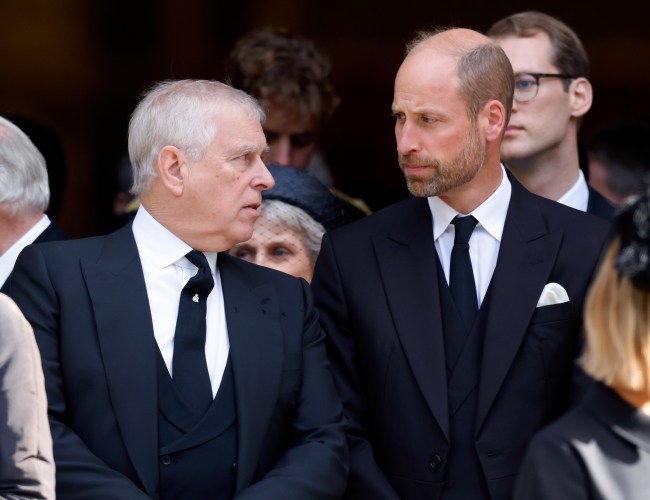 LONDON, UNITED KINGDOM - SEPTEMBER 16: (EMBARGOED FOR PUBLICATION IN UK NEWSPAPERS UNTIL 24 HOURS AFTER CREATE DATE AND TIME) Prince Andrew, Duke of York and Prince William, Prince of Wales attend Katharine, Duchess of Kent's Requiem Mass service at Westminster Cathedral on September 16, 2025 in London, England. Katharine, Duchess of Kent was married to Prince Edward, Duke of Kent, a first cousin of Queen Elizabeth II. She died on September 4 at the age of 92 at Kensington Palace surrounded by her family. Having converted to Catholicism in 1994, her funeral takes place at Westminster Cathedral and is the first Catholic funeral to be held for a member of the royal family in modern British history. Her Royal Highness will be laid to rest at the Royal Burial Ground at Frogmore, Windsor