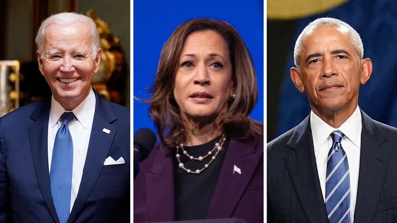 Biden, Harris, Obama