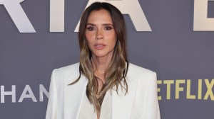 LONDON, ENGLAND - OCTOBER 08: Victoria Beckham attends the "Victoria Beckham" World Premiere at the Curzon Mayfair on October 08, 2025 in London, England