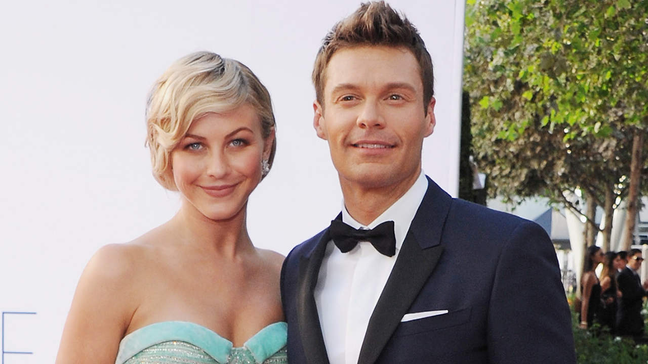 LOS ANGELES, CA - SEPTEMBER 23:  Actress Julianne Hough and TV personality Ryan Seacrest arrive at the 64th Primetime Emmy Awards at Nokia Theatre L.A. Live on September 23, 2012 in Los Angeles, California.