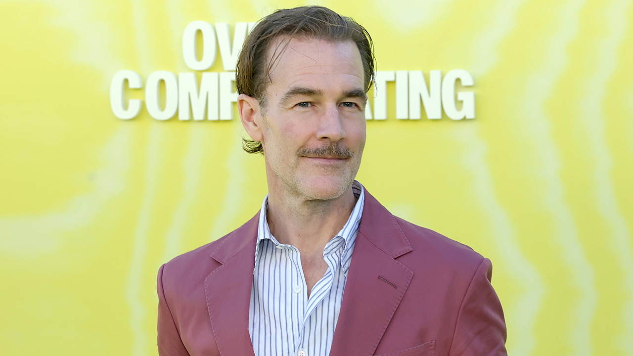 LOS ANGELES, CALIFORNIA - MAY 14: James Van Der Beek arrives at the premiere of Prime Video Series "Overcompensating" at Hollywood Palladium on May 14, 2025 in Los Angeles, California.